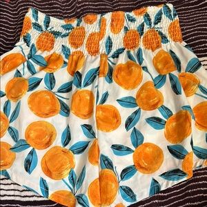 Orange Print Women's Shorts